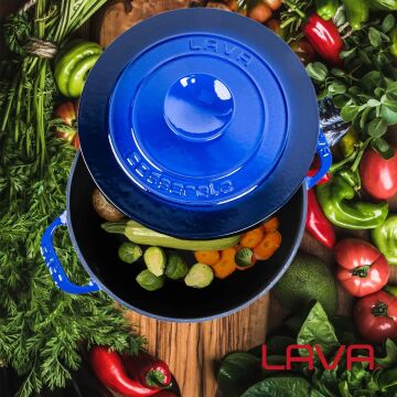 Lava Döküm Yuvarlak Tencere Döküm Demir Kapak Experience Serisi Çap(Ø)28cm