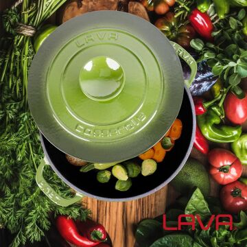 Lava Döküm Yuvarlak Tencere Döküm Demir Kapak Experience Serisi Çap(Ø)28cm