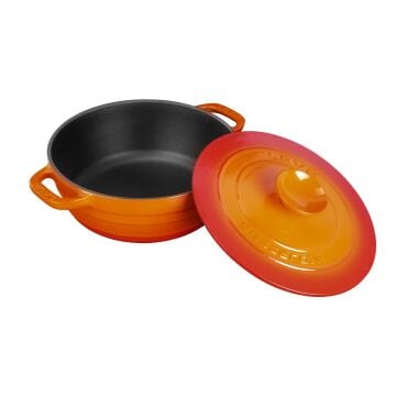 Lava Döküm Yuvarlak Tencere Döküm Demir Kapak Experience Serisi Çap(Ø)28cm