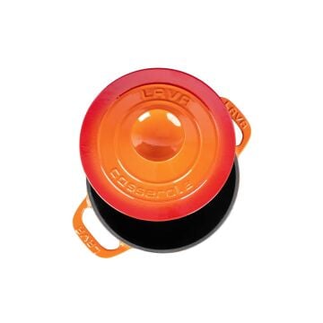 Lava Döküm Yuvarlak Tencere Döküm Demir Kapak Experience Serisi Çap(Ø)23cm