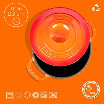Lava Döküm Yuvarlak Tencere Döküm Demir Kapak Experience Serisi Çap(Ø)23cm