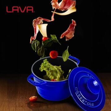 Lava Döküm Yuvarlak Tencere Döküm Demir Kapak Experience Majolik Serisi Çap(Ø)23cm