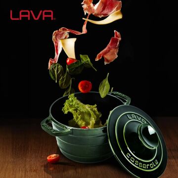 Lava Döküm Yuvarlak Tencere Döküm Demir Kapak Experience Majolik Serisi Çap(Ø)23cm