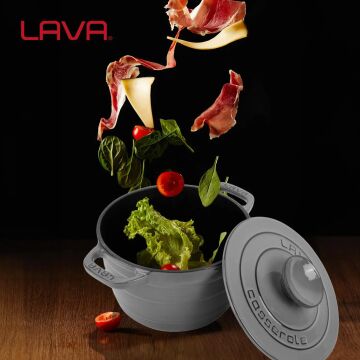Lava Döküm Yuvarlak Tencere Döküm Demir Kapak Experience Majolik Serisi Çap(Ø)23cm