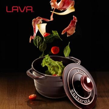 Lava Döküm Yuvarlak Tencere Döküm Demir Kapak Experience Majolik Serisi Çap(Ø)23cm