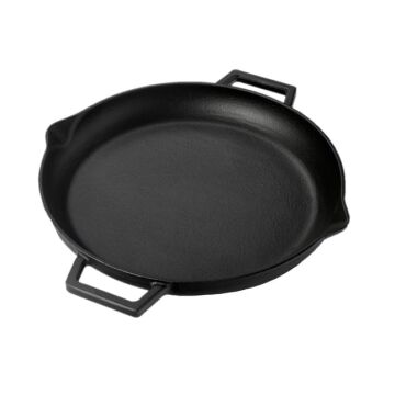 Lava Döküm Yuvarlak Kızartma Tavası Döküm Demir Yekpare Çift Kulplu Çap(Ø)26cm.