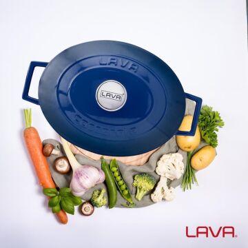 Lava Döküm Oval Tencere. Folk Serisi Ölçü 23x29cm