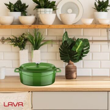 Lava Döküm Oval Tencere. Trendy Serisi Ölçü 21x27cm