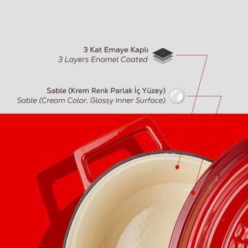 Lava Döküm Oval Tencere. Edition Serisi Ölçü 23x29cm