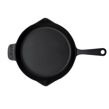 Lava Döküm Yuvarlak Kızartma Tavası Döküm Demir Yekpare Saplı. Çap(Ø)28cm
