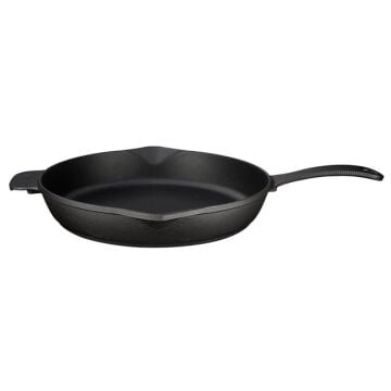 Lava Döküm Yuvarlak Kızartma Tavası Döküm Demir Yekpare Saplı. Çap(Ø)28cm