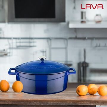 Lava Döküm Oval Tencere. Folk Serisi Ölçü 21x27cm