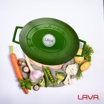 Lava Döküm Oval Tencere. Folk Serisi Ölçü 23x29cm