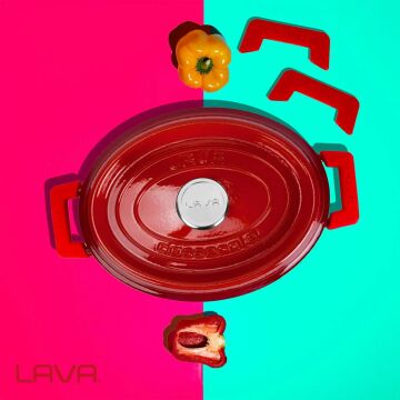 Lava Döküm Isı Dayanımlı Tencere Silikon Tutacak. (1set=2adet)